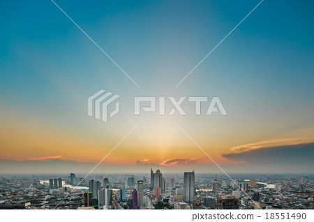 a bird's eye view of bangkok at twilight 18551490