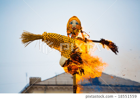 Traditional winter in Russia burning effigies Traditional winter in Russia burning effigies 18551559