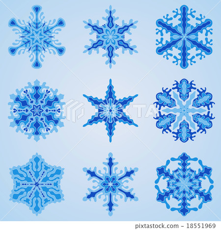 Vector Snowflakes Set 18551969