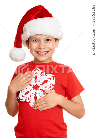 boy in red hat santa - winter holiday christmas boy in red hat santa - winter holiday christmas 18552168