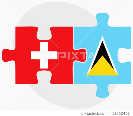 Switzerland and Saint Lucia Flags Switzerland and Saint Lucia Flags 18552401