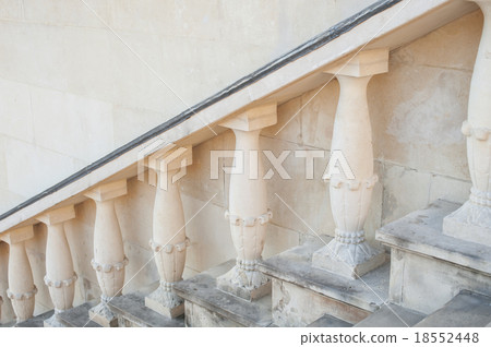 Stone baroque baluster and staircase 18552448