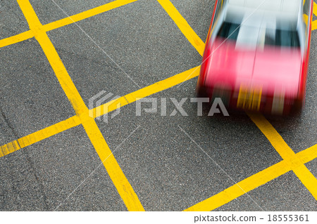 Hong Kong taxi in road Hong Kong taxi in road 18555361