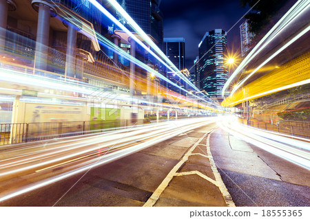 Traffic in Hong Kong at night 18555365