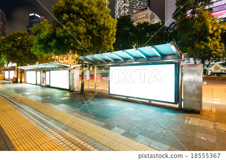 Blank billboard at night 18555367