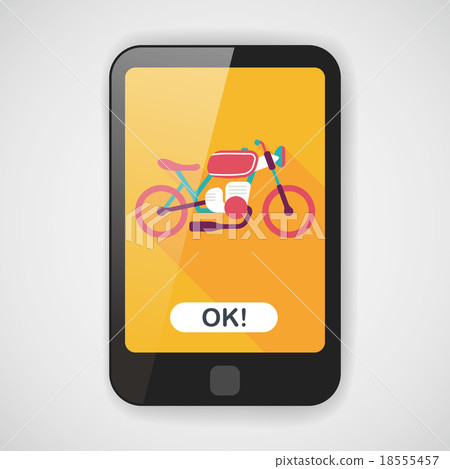 Transportation motorcycle flat icon with long shadow,eps10 18555457