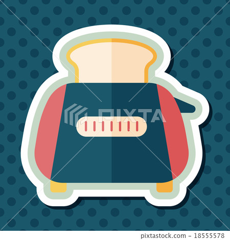 kitchenware toaster flat icon with long shadow,eps10 18555578