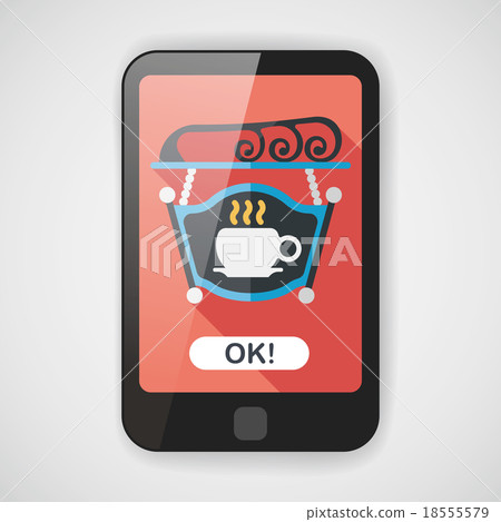 Coffee shop signs flat icon with long shadow,eps10 Coffee shop signs flat icon with long shadow,eps10 18555579