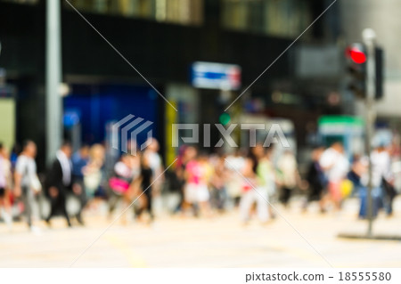 Crosswalk and pedestrian at street in hong kong 18555580