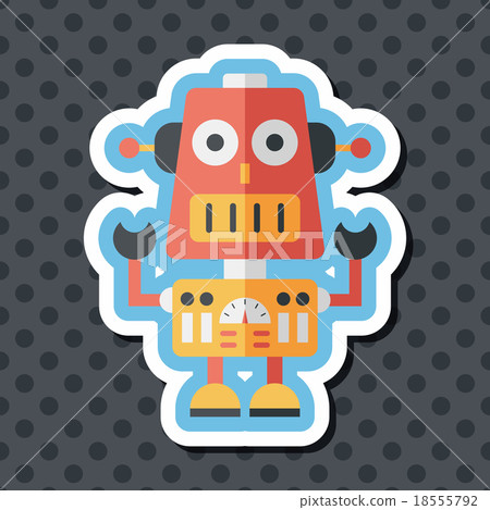 robot concept flat icon with long shadow,eps10 robot concept flat icon with long shadow,eps10 18555792