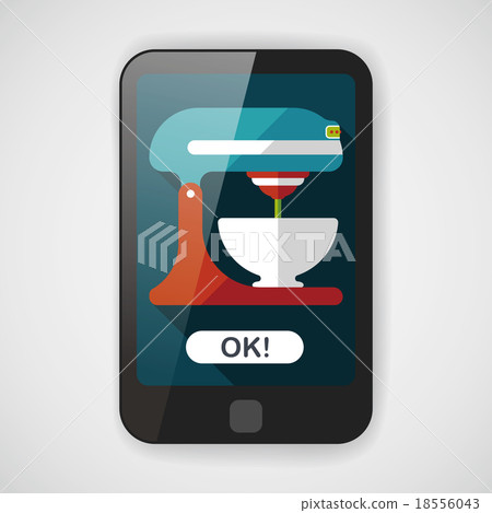 kitchenware electronic beater flat icon with long shadow,eps10 18556043