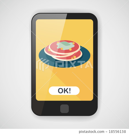 pancake flat icon with long shadow,eps10 18556138