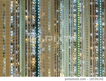 Exterior of apartment building in Hong Kong Exterior of apartment building in Hong Kong 18556142