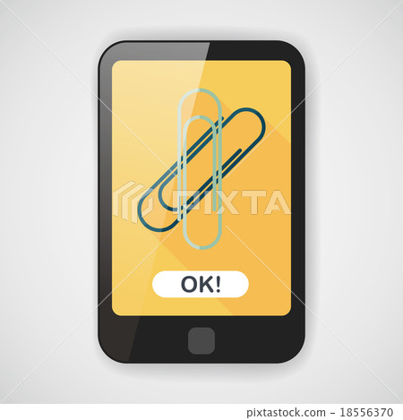 Paperclip flat icon with long shadow,eps10 18556370