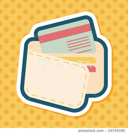 shopping wallet flat icon with long shadow,eps10 18556390