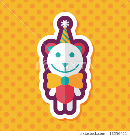 birthday teddy bear flat icon with long shadow,eps10 18556421