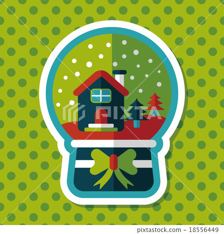 snow globe and gifts flat icon with long shadow,eps 10 18556449