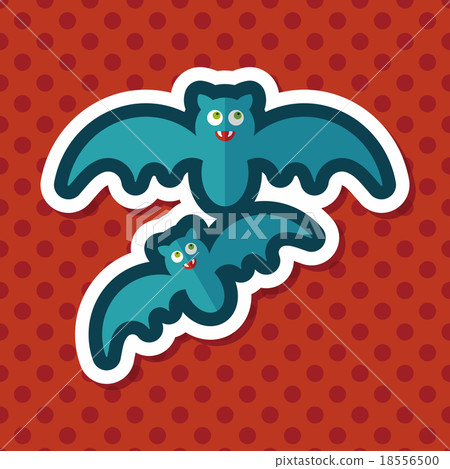 Halloween bat flat icon with long shadow,eps10 18556500