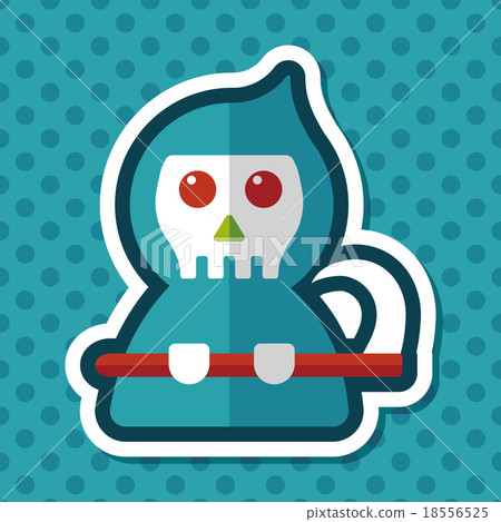Grim Reaper flat icon with long shadow,eps10 18556525