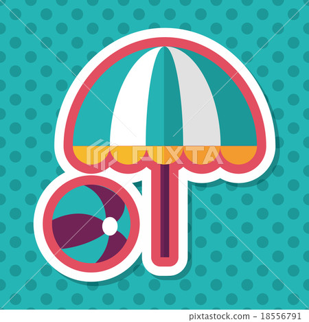 beach umbrella with ball flat icon with long shadow,eps10 beach umbrella with ball flat icon with long shadow,eps10 18556791