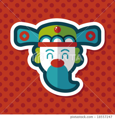 Chinese New Year flat icon with long shadow,eps10, God of wealth 18557247