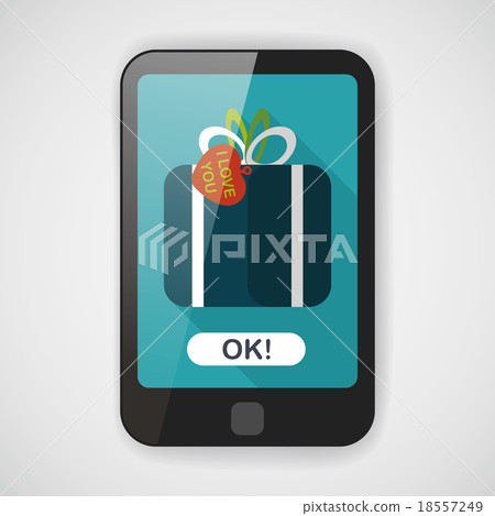 Valentine's Day present flat icon with long shadow,eps10 18557249