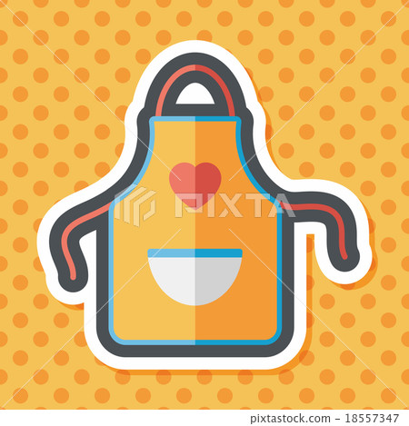 kitchenware apron flat icon with long shadow,eps10 18557347