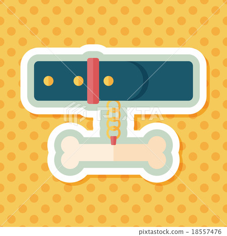 Pet dog chains flat icon with long shadow,eps10 18557476