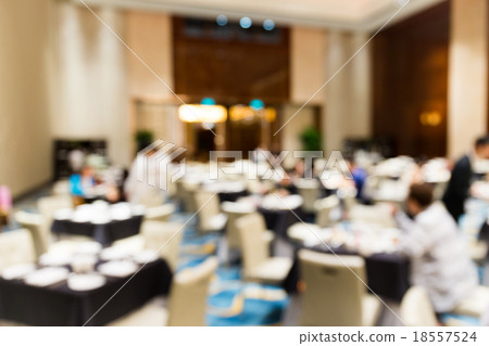Blur background with light bokeh of restaurant 18557524