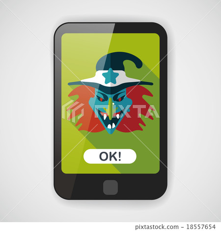 witch flat icon with long shadow,eps10 18557654