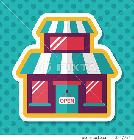 Building shop store flat icon with long shadow,eps10 18557755