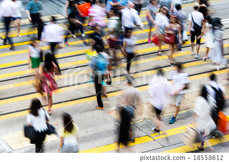 Blur view of Hong Kong Busy street 18558612