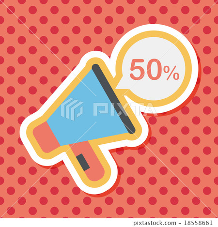 shopping sale announcement flat icon with long shadow,eps10 18558661