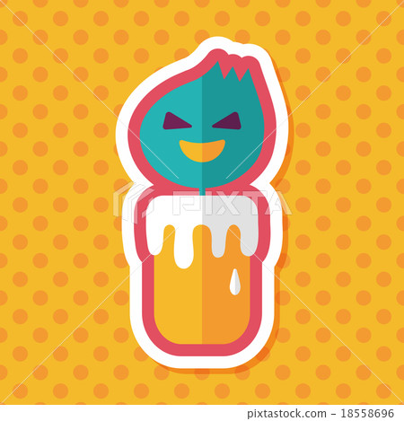 halloween candle flat icon with long shadow,eps10 18558696