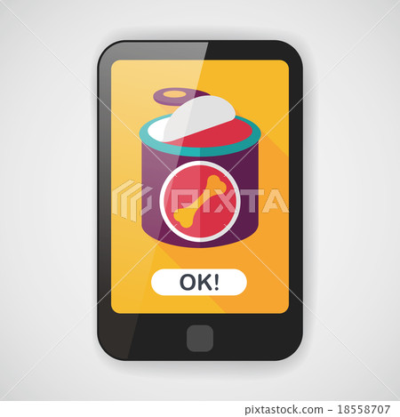 Pet dog food can flat icon with long shadow,eps10 18558707