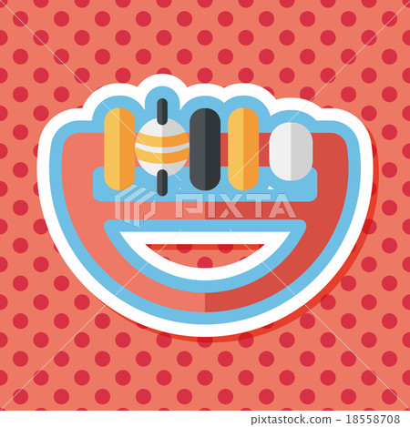baby Rattle flat icon with long shadow,eps10 baby Rattle flat icon with long shadow,eps10 18558708