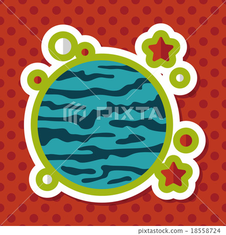 Space planet flat icon with long shadow,eps10 18558724