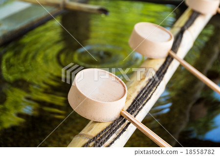 Traditional bamboo water scoop 18558782
