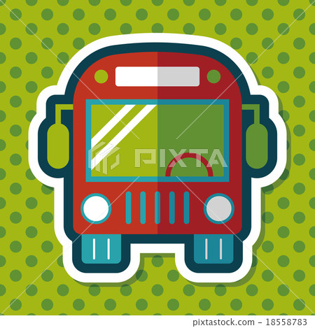 Transportation bus flat icon with long shadow,eps10 18558783