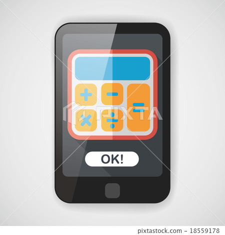 calculator flat icon with long shadow,eps10 18559178