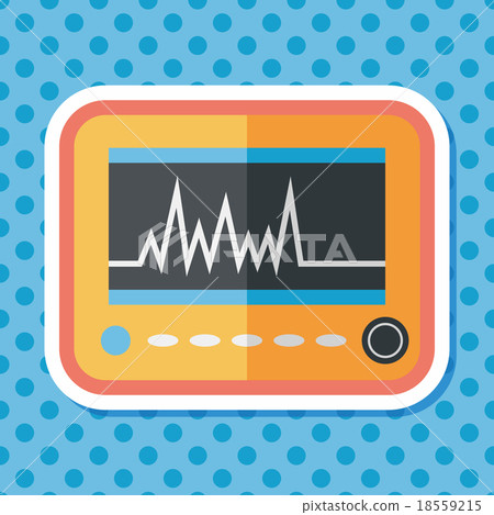 monitor in the ICU flat icon with long shadow,eps10 18559215