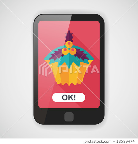 Christmas cupcake flat icon with long shadow,eps10 Christmas cupcake flat icon with long shadow,eps10 18559474