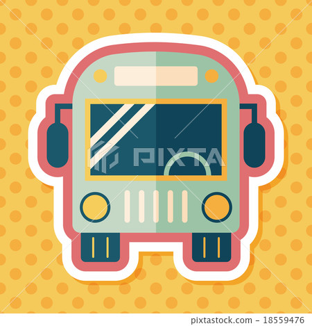 Transportation bus flat icon with long shadow,eps10 Transportation bus flat icon with long shadow,eps10 18559476