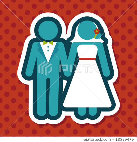 wedding couple flat icon with long shadow,eps10 wedding couple flat icon with long shadow,eps10 18559479