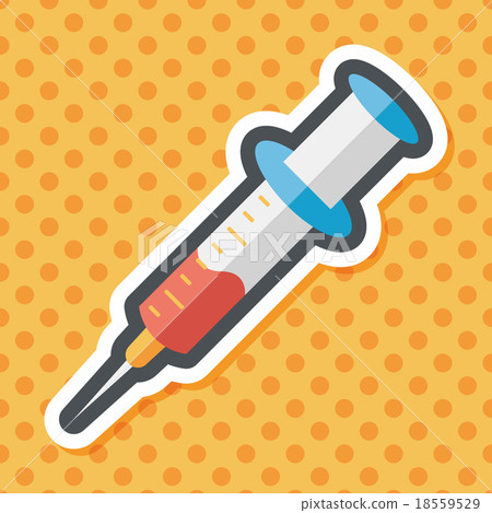 syringe flat icon with long shadow 18559529