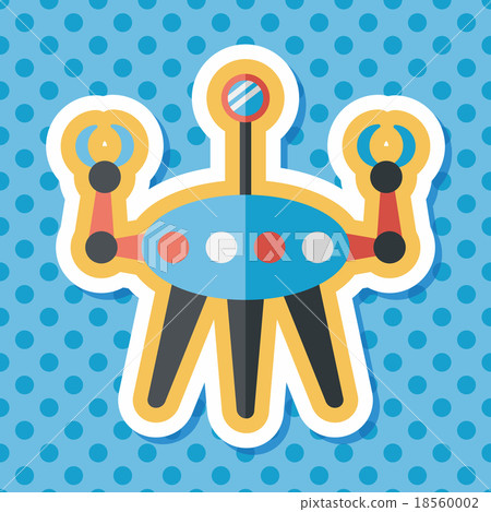 Space robot flat icon with long shadow,eps10 Space robot flat icon with long shadow,eps10 18560002