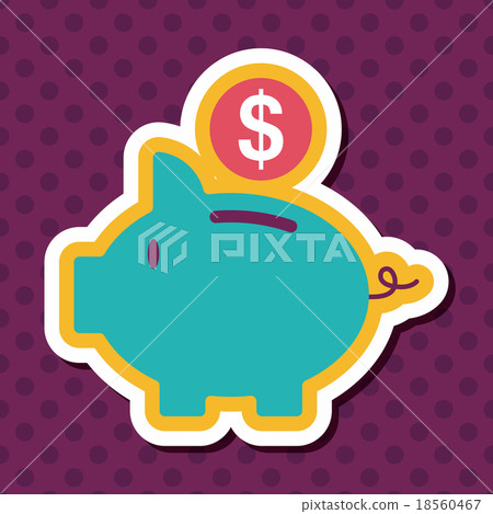 Piggy bank flat icon with long shadow,eps10 Piggy bank flat icon with long shadow,eps10 18560467