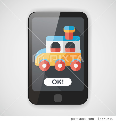 Train toy flat icon with long shadow,EPS 10 18560640