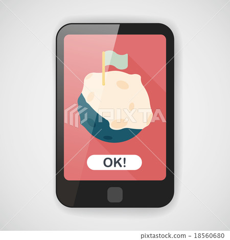 Space planet flat icon with long shadow,eps10 18560680