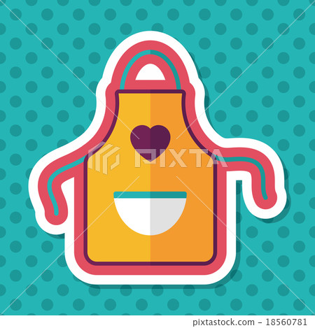 kitchenware apron flat icon with long shadow,eps10 18560781